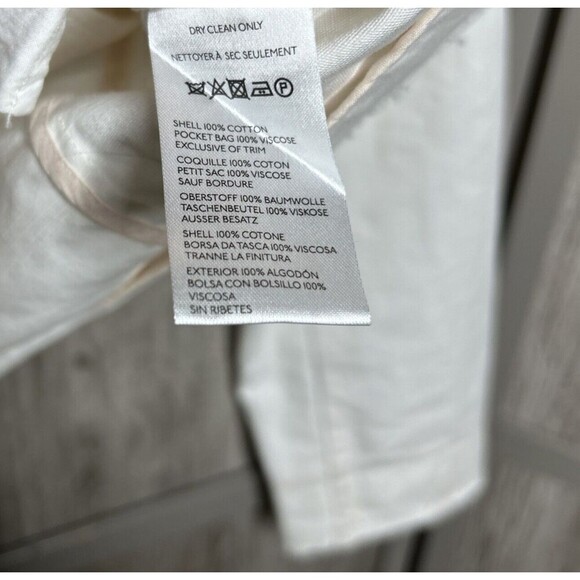 Anthropologie Pilcro Blazer Frayed Hem Ivory Cropped Size L NWT - Picture 7 of 10